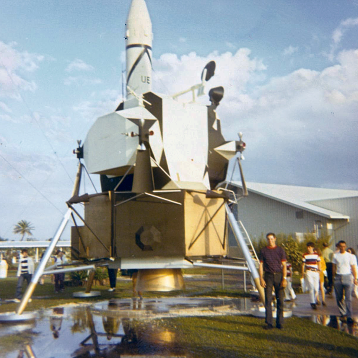 1085 Rich next to the Lunar Module at Cape Kennedy April 1971